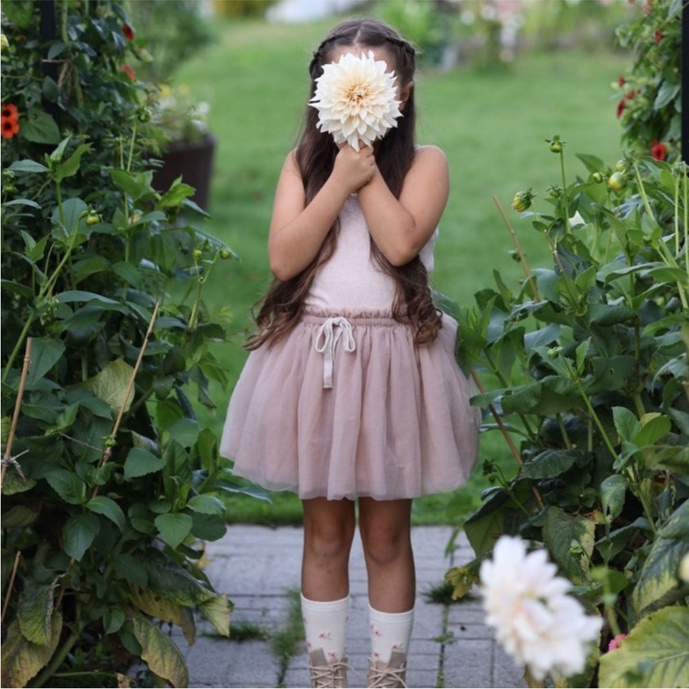 Jamie Kay Soft Tulle Velvet Bow Skirt Rosebud 5 Years
